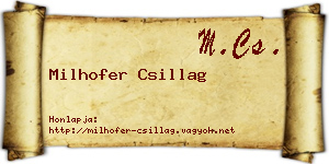 Milhofer Csillag névjegykártya